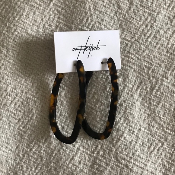 Jewelry - Coutukitsch Tortoise Shell Hoop Earrings